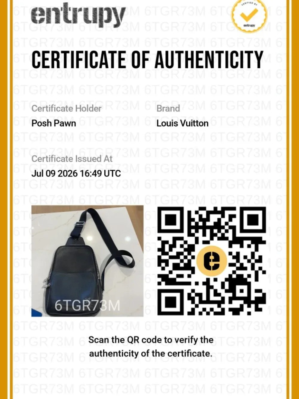 Authentic Louis Vuitton Taiga Avenue Sling Bag Glacier